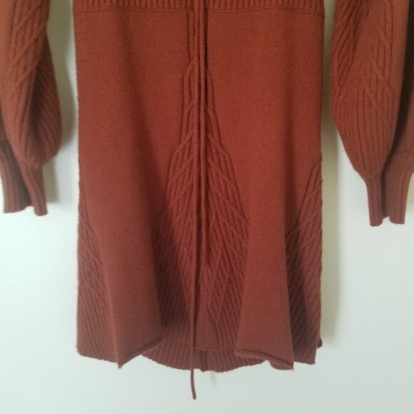 NWT Free People Emmaline Square Neck Puff Sleeve Mini Sweater Dress - Medium - Picture 8 of 11